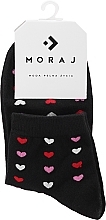 Жіночі шкарпетки, чорні з сердечками 2 - Moraj — фото N1