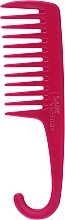 Расческа пластиковая с крючком, редкими длинными зубцами, HCF-30B, розовая - Lady Victory — фото N1
