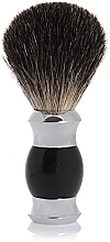 Парфумерія, косметика Помазок для гоління з чорним ворсом борсука, полімерна ручка, чорний зі сріблом - Golddachs Pure Badger Polymer Handle Black Silver