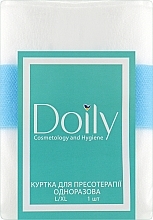 Куртка з поясом для пресотерапії, зі спанбонда, L/XL, біла - Doily — фото N1