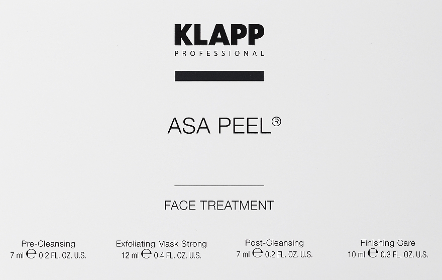 Набір "Мультифруктовий пілінг" - Klapp ASA Peel Face Treatment (f/ton/7ml + peel/12ml + f/ton/7ml + f/cr/10ml) — фото N1