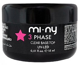 Парфумерія, косметика Гель для нігтів - Mi-Ny 3 Phase Clear Base-Top Nail Gel