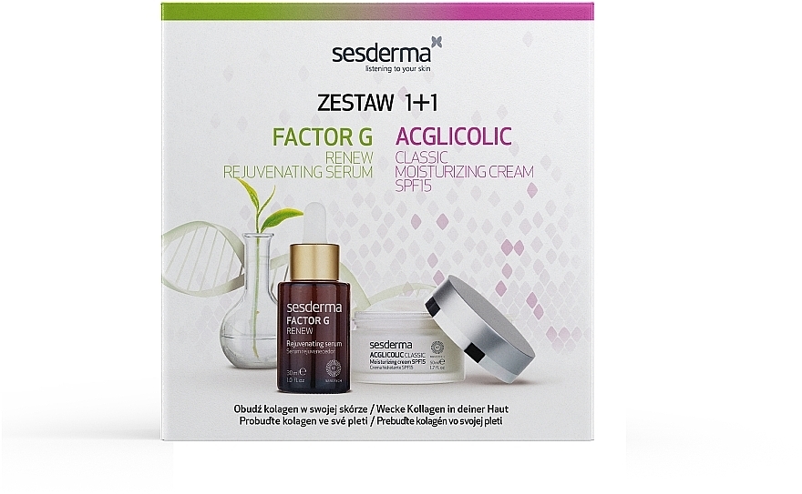 Набор - SesDerma Laboratories Factor G & Acglicolic (serum/30ml + cr/50ml) — фото N3