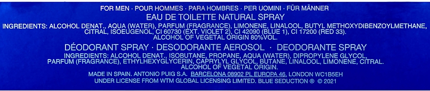 Antonio Banderas Blue Seduction - Набір (edt 100 + deo 150) — фото N3