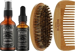 Набір для бороди - Dr Jackson Kit Beards Briefcase (beard/oil/30ml + beard/tonic/50ml + brush/2pcs) — фото N2