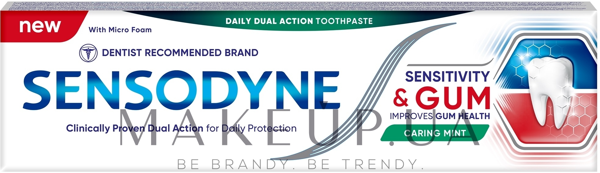 Зубная паста "Чувствительность зубов и защита десен" со вкусом мяты - Sensodyne Sensitivity And Gum Caring Mint  — фото 75ml