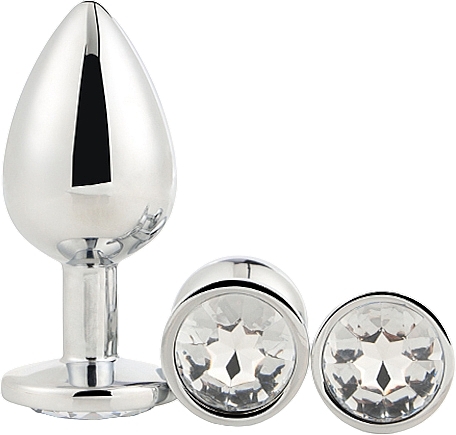 Набір анальних пробок з алюмінію, 3 шт. - Dream Toys Gleaming Love Silver Plug Set — фото N2