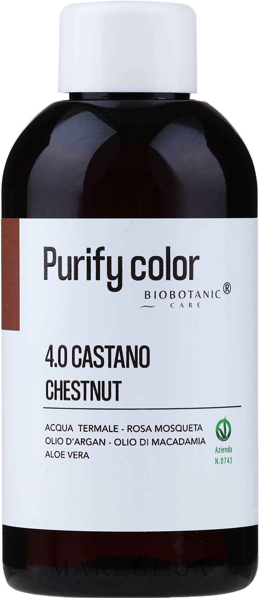 Краска для волос, 150 мл - BioBotanic Purify Color — фото 4.0 - Chestnut