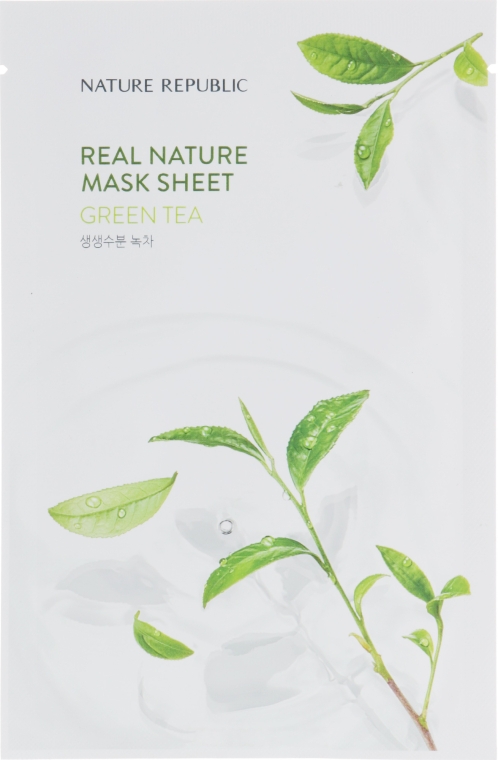 Тканевая маска для лица с экстрактом зелёного чая - Nature Republic Real Nature Mask Sheet Green Tea — фото N1
