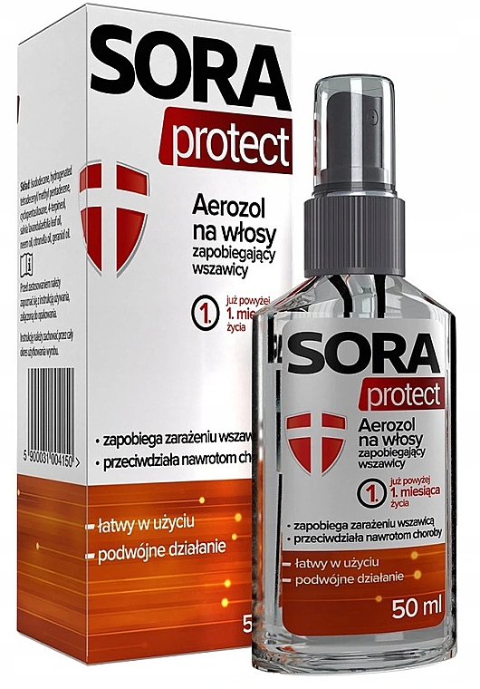 Спрей для профилактики педикулеза - Aflofarm Sora Protect Spray — фото N1