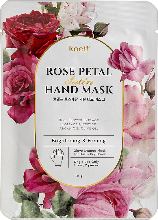 Укрепляющая маска-перчатки для рук - Petitfee & Koelf Rose Petal Satin Hand Mask