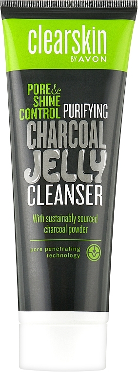 Гель-желе для вмивання з вугіллям "Зменшення пор і блиску" - Avon Clearskin Purifying Charcoal Jelly Cleanser — фото N1