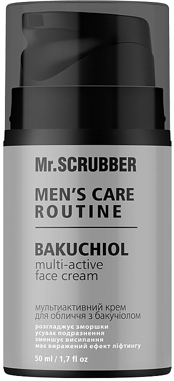 Мультиактивный крем для лица с бакучиолом - Mr.Scrubber Men`s Care Routine Bakuchiol Multi-Active Face Cream — фото N1