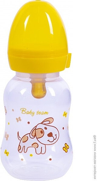 Бутылочка для кормления с латексной соской, 125 мл, с собачкой - Baby Team — фото N1