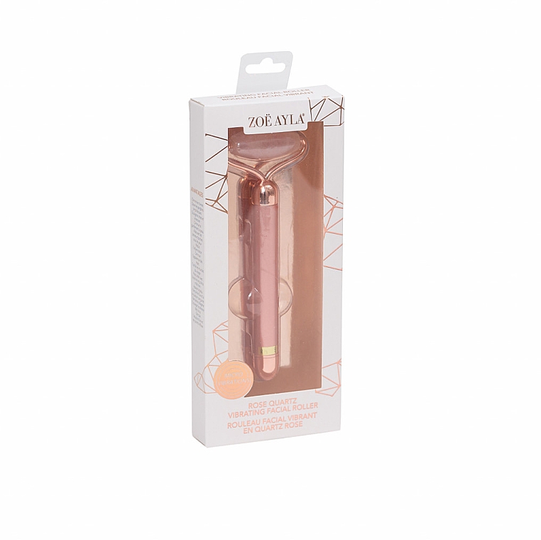 Роликовий вібромасажер для обличчя - Zoe Ayla Rose Quartz Vibrating Roller — фото N1