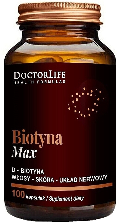 Харчова добавка "Біотин макс", 5 мг - Doctor Life Biotyna Max D-Biotyna 5mg — фото N1