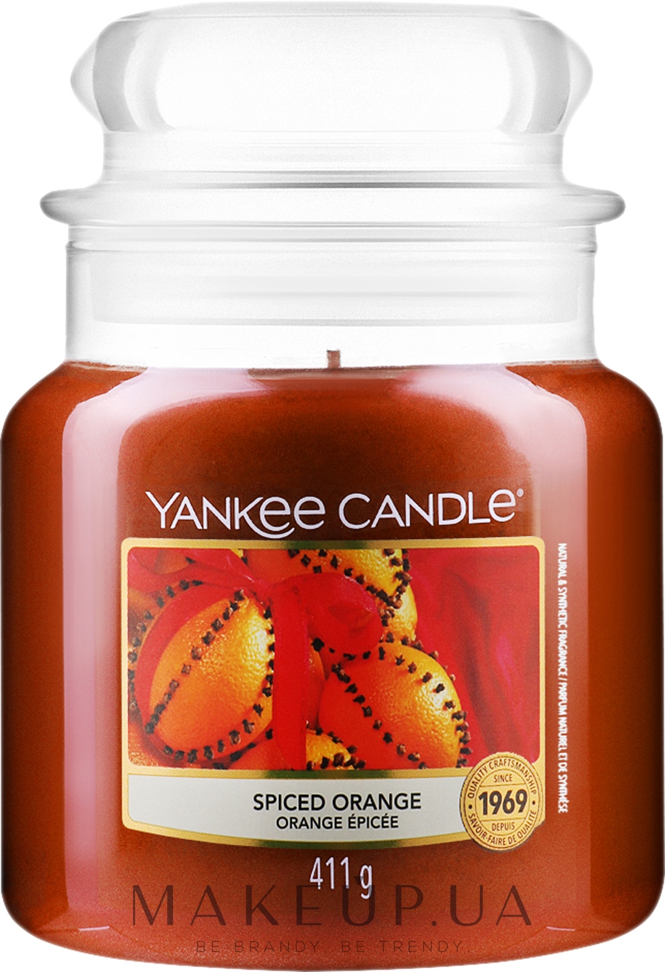 Свічка у скляній банці - Yankee Candle Spiced Orange — фото 411g