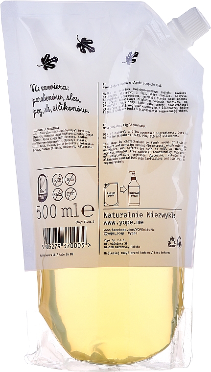 Жидкое мыло "Инжир" - Yope Fig Tree Natural Liquid Soap (дой-пак) — фото N2