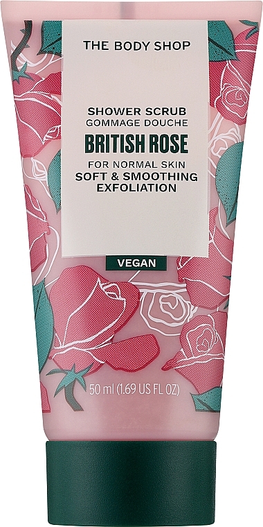 Скраб для тіла "Британська троянда" - The Body Shop British Rose Shower Scrub — фото N1