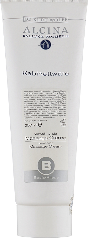 Ніжний масажний крем для обличчя - Alcina Massage Cream — фото N1