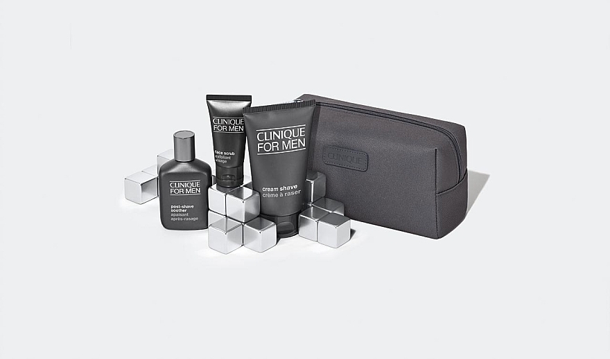 Набір - Clinique Razor-Ready Routine Set (cr/shave/125ml + scrub/30ml + lot/75ml + bag) — фото N3