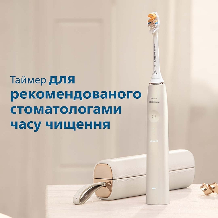 Электрическая звуковая зубная щетка с технологией SenseIQ, бежевая - Philips Sonicare 9900 Prestige HX9992/11 — фото N9