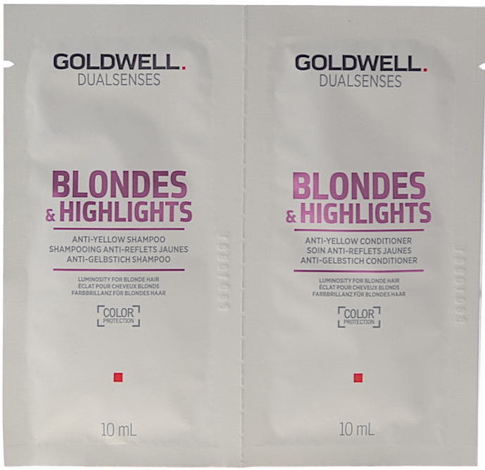 Набор - Goldwell Blondes&Highlights Anti-Yellow Set (shm/10ml + cond/10ml) — фото N1