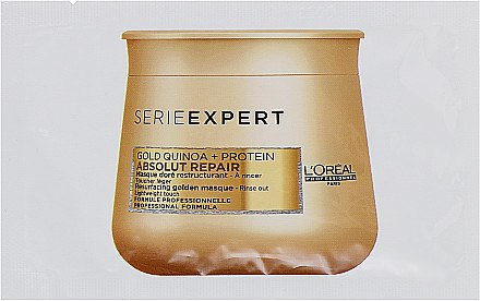 ПОДАРОК! Маска с золотой текстурой для восстановления поврежденных волос - L'Oreal Professionnel Absolut Repair Gold Quinoa+Protein Mask (пробник) — фото N1