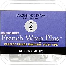 Духи, Парфюмерия, косметика Типсы узкие "Френч Смайл+" - Dashing Diva French Wrap Plus White 50 Tips (Size-2)