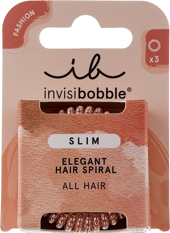 Резинка-браслет для волосся - Invisibobble Slim Bronze and Beads Elegant Hair Spiral