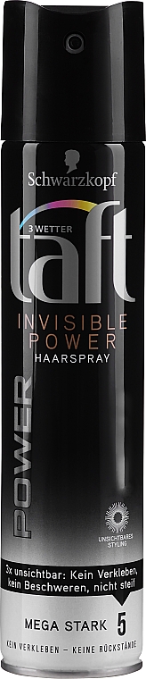 Лак для волос "Power. Невидимая фиксация", мегафиксация - Taft Invisible Power — фото N2