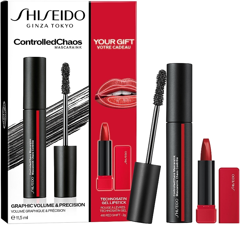 Набор - Shiseido Controlled Chaos MascaraInk Set (lip/2g + mascara/11.5ml) — фото N1