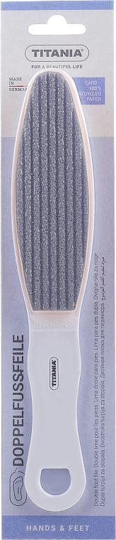 Пилочка педикюрная двухстороняя с пемзой, фиолетовая - Titania — фото N1