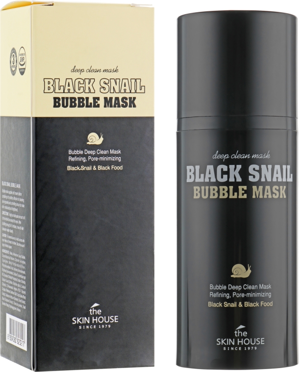 Кислородная маска с улиткой и древесным углем - The Skin House Black Snail Bubble Mask