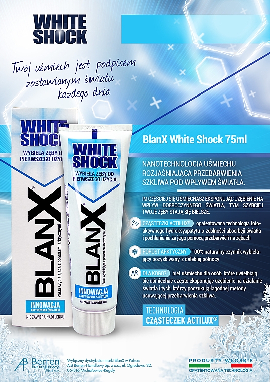 Зубная паста отбеливающая "Вайт Шок" - Blanx White Shock Brilliant Toothpaste — фото N3