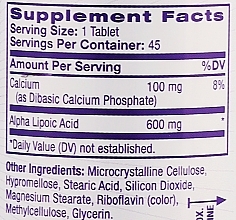 Альфа-ліпоєва кислота, повільне вивільнення, 600 мг - Natrol Alpha Lipoic Acid — фото N3