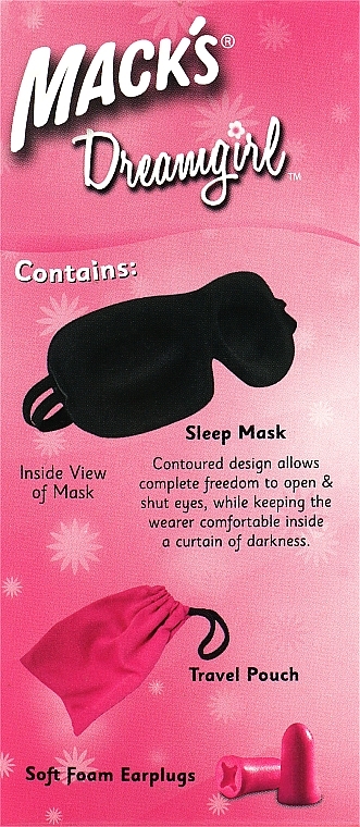 Маска для сна розовая, с берушами и дорожным мешком - Mack's Shut-eye Shade Dreamgirl — фото N2