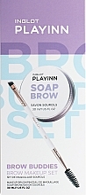 Набор - Inglot Playinn Brow Buddies Brow Makeup Set (soap/brow/30ml + brush) — фото N1