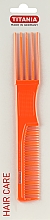 Расческа-вилка 19 см, оранжевая - Titania — фото N1