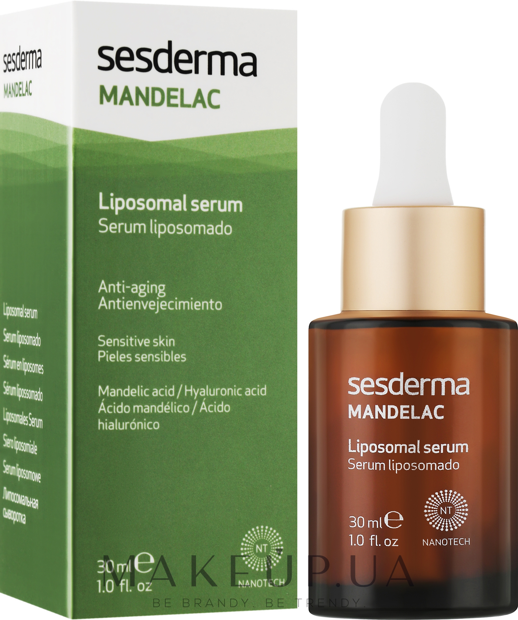 Липосомальная сыворотка с миндальной кислотой - SesDerma Laboratories Mandelac Liposomal Serum — фото 30ml