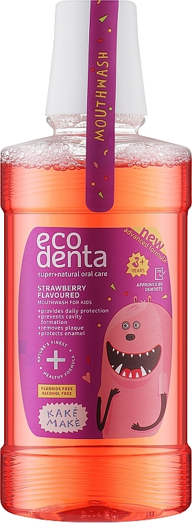 Ополіскувач для порожнини рота для дітей "Полуниця" - Ecodenta Super+Natural Oral Care Strawberry — фото N1