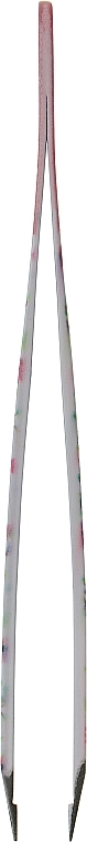 Пинцет с прямым кончиком, бело-розовый - Ebelin — фото N2