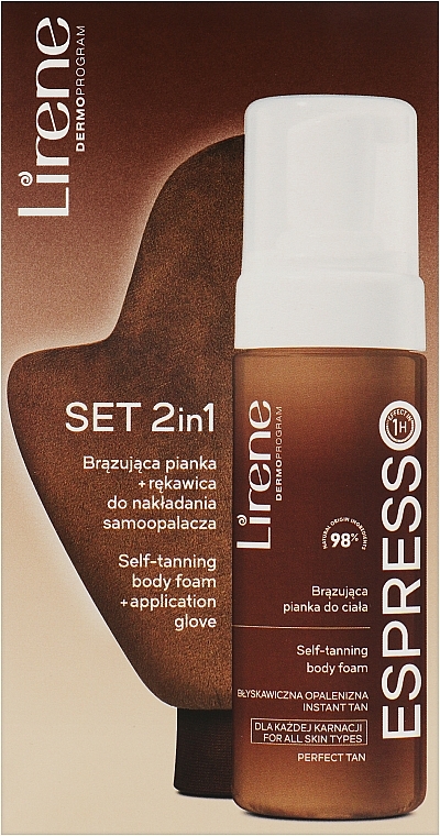 Набір - Lirene Perfect Tan (br/foam/150ml + glove) — фото N1