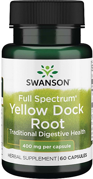 Пищевая добавка "Желтый док-корень", 400мг, 60 капсул - Swanson Full Spectrum Yellow Dock Root — фото N1