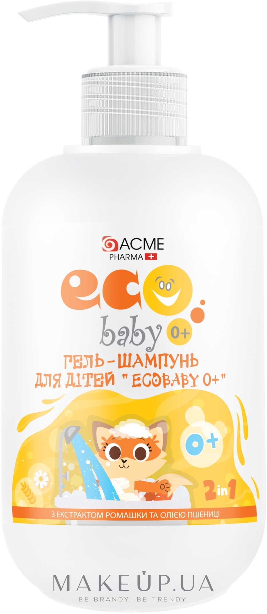 Гель-шампунь для детей с экстрактом ромашки и маслом пшеницы - Acme Color Eco Baby 0+ — фото 500ml