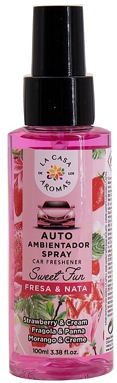 Ароматизатор-спрей для автомобіля "Полуниця та вершки" - La Casa De Los Aromas Sweet Fun Spray Car Freshener — фото N1