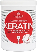 Маска для волос с экстрактом красного перца - Kallos Cosmetics Keratin Hot Therapy Hair Wrap With Keratin And Paprika Extract — фото N1