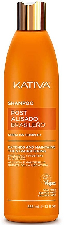 Шампунь для волосся - Kativa Post Alisado Keraliss Complex Shampoo — фото N1