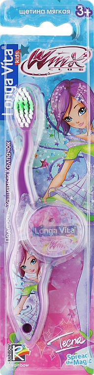 Зубна щітка "Winx" з ковпачком, фіолетова - Longa Vita — фото N1