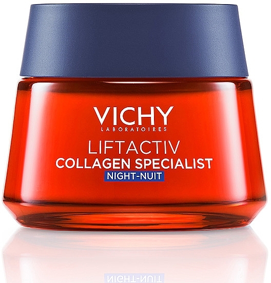 Ночной антивозрастной крем-уход с эффектом коррекции морщин, придания упругости кожи и восстановления её сияния - Vichy Liftactiv Collagen Specialist Night Cream